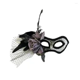 Party Supplies Handmade Vintage Sequin Paillette Eye-Mask Venetian Masquerade Floral Feathers Gothic Half Face Mask