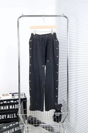 Pantaloni da uomo Pantaloni a gamba dritta con cuciture a pannello di alta qualità e cotone resistente lavato da strada da donna