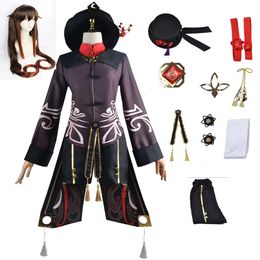 Game Genshin Impact Hu Tao Cosplay Costume Uniform Deluxe Suits Dress Hat Socks Wig Accessories Hutao Halloween Costumecosplay