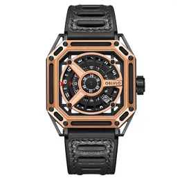 Wristwatches OBLVLO Men Automatic Watch 44MM Luxury Fashion Square Case Mechanical Wristwatch Luminous 50M Waterproof Sapphire Concept Dial
