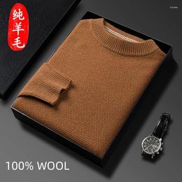 Men's Sweaters Fashion Clothes Mens Winter Thick Wool Sweater Men Top Brown Pullover Vintage Man Clothing Long Sleeve Style Jumper