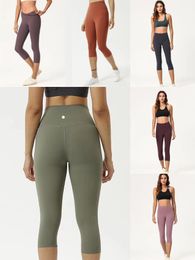 LL 2023 Yoga lu align leggings Women Shorts Cropped pants Outfits Lady Sports yoga Ladies crops Exercise Fitness Wear Girls Running Leggings gym slim fit align pants