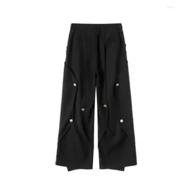 Men's Pants 2023 Men Women Clothing Fashion Original Niche Functional Wide Leg Buckle Pocket Trousers Plus Size Costumes 27-46