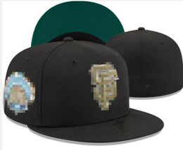 2023 Men's Baseball Fitted Hats Classic World Series Hip Hop SF San Francisco Sport Full Closed LA NY Design Caps Chapeau 1995 Stitch Heart " Series" " Love Hustle Flowers