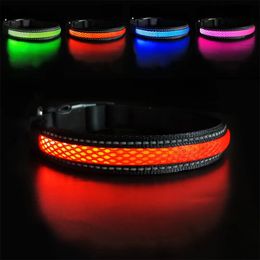 Cat Collars Leads MASBRILL LED Dog Collar Luminous Pet Products Safety Stylish Flashing Glow Necklace Waterproof Reflective Accessories 231017