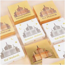 Gift Wrap Gift Wrap 5Pcs Ramadan Mubarak Candy Cake Box Bag Chocolate Packaging Favors Eid Decorations Islam Muslim Party Su Dhgarden Dhu6S