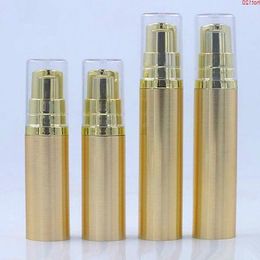 200 x Portable Gold Silver Refillable Airless Bottles 1/3oz Empty Lotion Pump Dispenser For Cosmetic Containersgood Jiuex