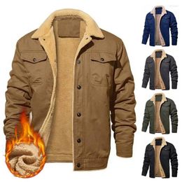 Men's Jackets 2023 Men Winter Parka Fleece Lined Thick Warm Hooded Fur Collar Coat Male Plush Jacket Windbreaker Autumn Work Outwearing
