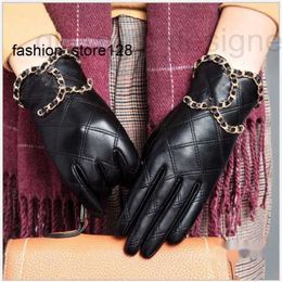 Five Fingers Gloves Designer good designer leather half-finger gloves women's sheepskin motorcycle leaking fingers short spring and autumn thin section VQM0