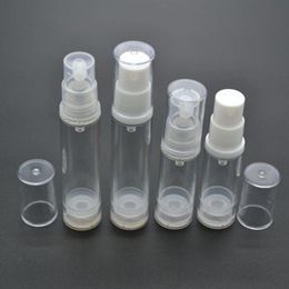 30pcs/lot AS Empty Lotion Cream Emulsion Sample Plastic Airless Bottle 10ml Cosmetic Packaging Container for Travel SPB85 Akoan Pfcdo