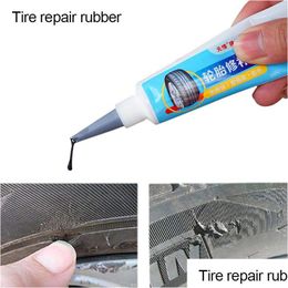 30Ml Car Tire Repair Glue Strong Black Soft Rubber Motorcycle Truck Wheel Tyre Puncture Seal Drop Delivery Dhmcv