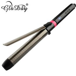 Curling Irons Professional Ceramic Hair Curler Rotating Curling Iron Wand LED Wand Curlers Hair Styling Tools 110-240V 231017