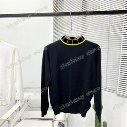 xinxinbuy Mens Designer Hoodie Sweater roma collar Jacquard letter Women luxury black blue Grey white S-2XL252t