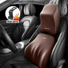 Seat Cushions Car Lumbar Back Support Headrest Neck Pillow Memory Foam Lumbar Pillow Universal Soft Neck Pillows Cushion For Car Accesorry Q231018