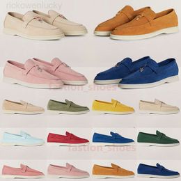 loro piano loro pianaa designer men shoes Highquality casual shoes Summer Charms Walk Suede Moccasins sneakers Leather Loafers pink loromens outdoor sports traine