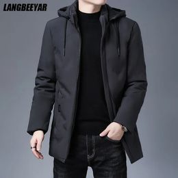 Men's Down Parkas Top Quality Brand Hooded Casual Fashion Long Thicken Outwear Jacket Men Winter Windbreaker Coats Clothing 231017