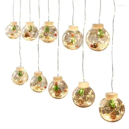 Strings ABHU Christmas String Lights LED Decoration For Home Ball Fairy Garland Curtain