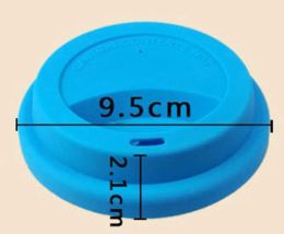 Classic 9cm Silicone Cup Lids Creative Mug Cover Food Grade Reusable Tea Coffee Cup Lid Anti-dust Airtight Seal Cover for 12oz/16oz Cups