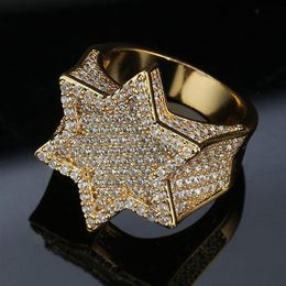 Luxury Designer Jewelry Mens Rings Gold Silver Green Hip Hop Jewelry Wedding Engagement Ring Iced Out Bling Diamond Championship H338T