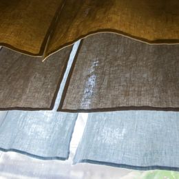 Czyste zasłony japońskie zasłony w stylu lnianym półprzezroczyste zasłony zasłony kieszonkowe Patio przesuwane do okien Dekoracja domu TJ7381 231018