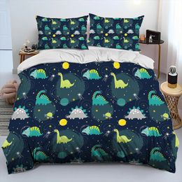 Bedding sets Cartoon Dinosaur Space Cute Dino Children Gift Comforter Set Duvet Cover Bed Quilt Pillowcase king Queen Size 231017