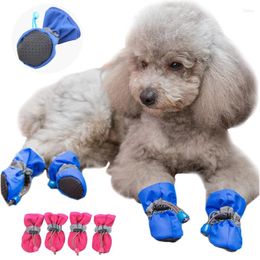 Dog Apparel Shoes Waterproof Anti Slip Rain Boots Outdoor Soft Socks For Small Dogs Cats Puppy Chihuahua Yorkies Pet Accessories 4pcs