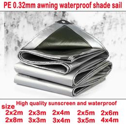 Tents and Shelters 0.32mm PE tarpaulin rain cloth outdoor garden plant shed boat car truck awning waterproof shade sail pet dog roof cover 2x2m3x5m 231018