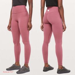 2024 lu lu lemen Yoga Outfits Leggings High Waist Women Push-up Fitness Legging Align Soft Elastic Hip Lift T-shaped Sports Pants Running Girl