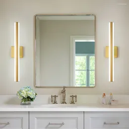 Wall Lamps FKL Modern Led Mirror Light Gold Simple Mounted Lamp El Bathroom Luxury Dressing Makeup