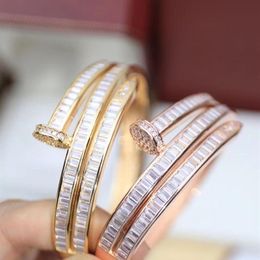 Manufacturers wholer Diamants love series clash Bangle European size designer selling 14k gilded retro classic style Jewe235C