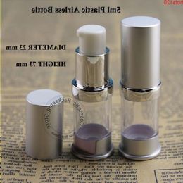 10pcs/lot 5ml Plastic Argentous Lotion Airless Pump Spray Bottle 1/6OZ Cream Emulsion Small Container Refillable Packaginghood qty Dspjn