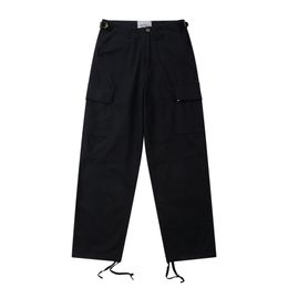 Mens Designer Cargo Carhart Pants Hip Multi Punk Rock Wide Leg Oversized Streetwear Pants Cotton Casual Loose Hip Hop Carharttlys Jeans a22