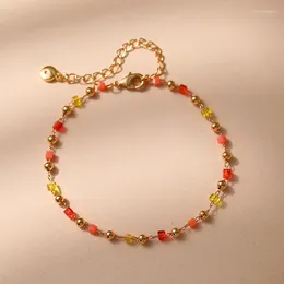 Strand CCGOOD Red Crystal Beads Gold Plated Chain Bracelets Handmade Jewelry Dainty For Women Accessories Metal Pulseras
