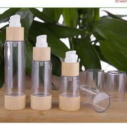 Eco-friendly Bamboo 20ml 30ml 50ml 120ml Empty Airless Vacuum Pump Bottles for Makeup Cream Serum Lotion Skin Care 10pcs/lotgoods Tjjcx