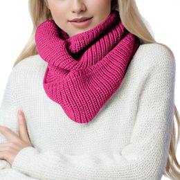 Scarves Women's Autumn And Winter Solid Color Thick Knit Pullover Scarf Simple Fashion Versatile Soft Comfortable Warm Two Loops