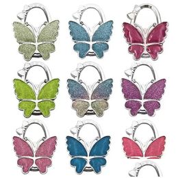 Hooks Rails Hook Butterfly Handbag Hanger Glossy Matte Foldable Table For Bag Purse Fy3424 0605 Drop Delivery Home Garden Housekee Dhwsb