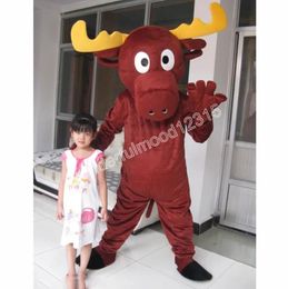 2024 Performance Christmas deer reindeer Mascot Costumes Carnival Hallowen Gifts Unisex Adults Fancy Games Outfit Holiday Outdoor Advertising Outfit Suit