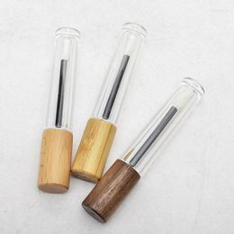 Storage Bottles Lip Gloss Containers 5ml /6ml Bamboo Lipgloss Tube Makeup Container Tubes Clear