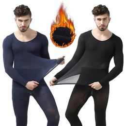 Mens Thermal Underwear Winter 37 Degree Constant Temperature for Men Ultrathin Elastic Thermo Seamless Long 231018