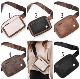 LU-1553 Waterproof Yoga belt bag Women Men Waist Bag Gym Elastic Adjustable Strap Zipper Fanny pack Capacity 1L Outdoor Bags