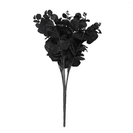 Decorative Flowers 20 Heads Artificial Black Eucalyptus Flower Plant Wedding Party Decoration