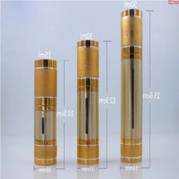 12 x 15ml 30ml 50ml Gold Bottle Airless Vacuum Pump Travel Empty for Refillable Container Cosmetic Cream Lotion Serum Liquidgood Makxv