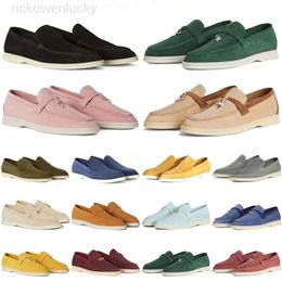 loro piano loro pianaa men Highquality shoes casual shoes women Summer Charms Walk Suede Moccasins designer sneakers Leather Loafers pink loafer mens outdoor sport