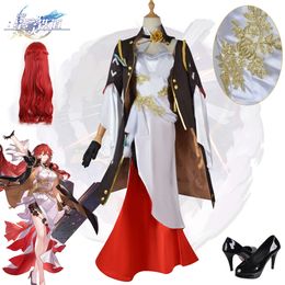 Honkai Himeko Cosplay Costume Wig Game Honkai: Star Rail Cosplay Dress Hair Halloween Carnival Cosplay Party Women XS-XXXLcosplay