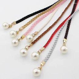 Belts Chain Decorative Summer Waist And Ladies Multi-colored Dress Cord Woven Belt Spring Pearl Knotted Fashion Women's