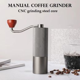 Manual Coffee Grinders Manual Coffee Grinder Hand Adjustable Steel Core Burr For Kitchen Portable Hand Espresso Coffee Milling Tool 231018