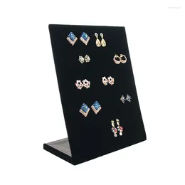 Jewelry Pouches Black Velvet Earring Board Holder Ear Studs Showcase Rack Shelf Display Stand For Women