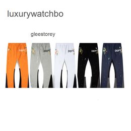 Designer Galleryes Fashion Casual Pants Hand-painted Speckled Patchwork Drawstring Men Women High Street Guards Loose Slightly Flared 9OKG