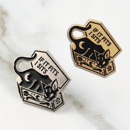 Pins Brooches Cat Story Meowth Super Lovely Lazy In Box IF I FITS SITS Hard Enamel Cartoon Animal Lapel Pins Jewelry12872
