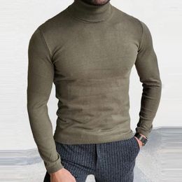 Men's Sweaters Fashion Turtleneck Slim Men Casual Long Sleeve Pure Colour Knit Tops Jumper Mens Fall Leisure All-match Sweater Knitting